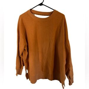 Aerie Velour Crewneck Sweatshirt XL Burnt Orange